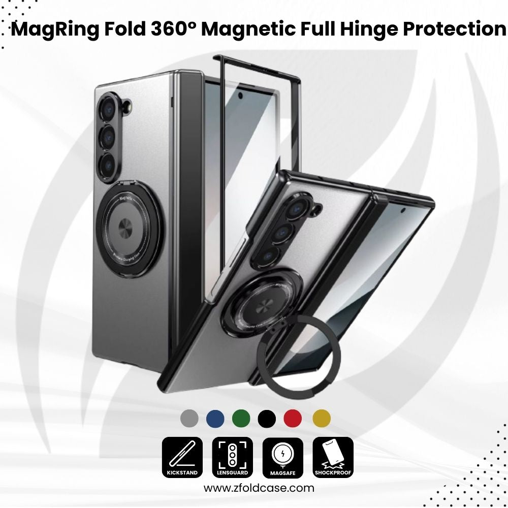 MagRing Fold – 360° Magnetic Ring Case with Full Hinge Protection