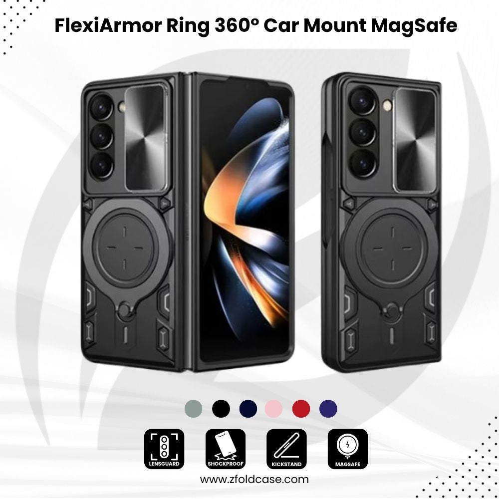 FlexiArmor Ring – Z Fold 7/6/5 360° Car Mount MagSafe Case