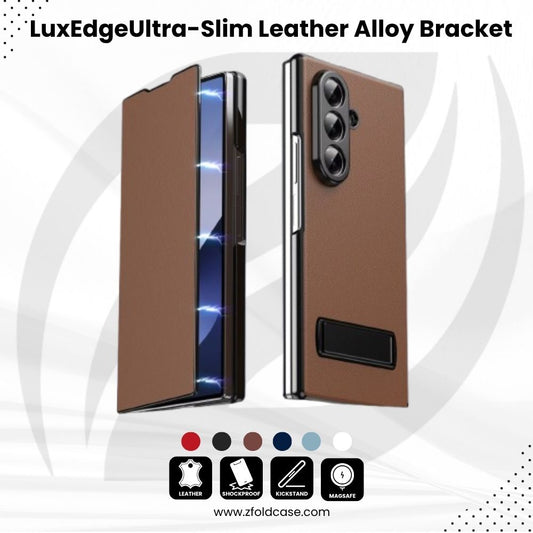 LuxEdge Fold 7,6,5,4– Ultra-Slim Leather Alloy Bracket Case