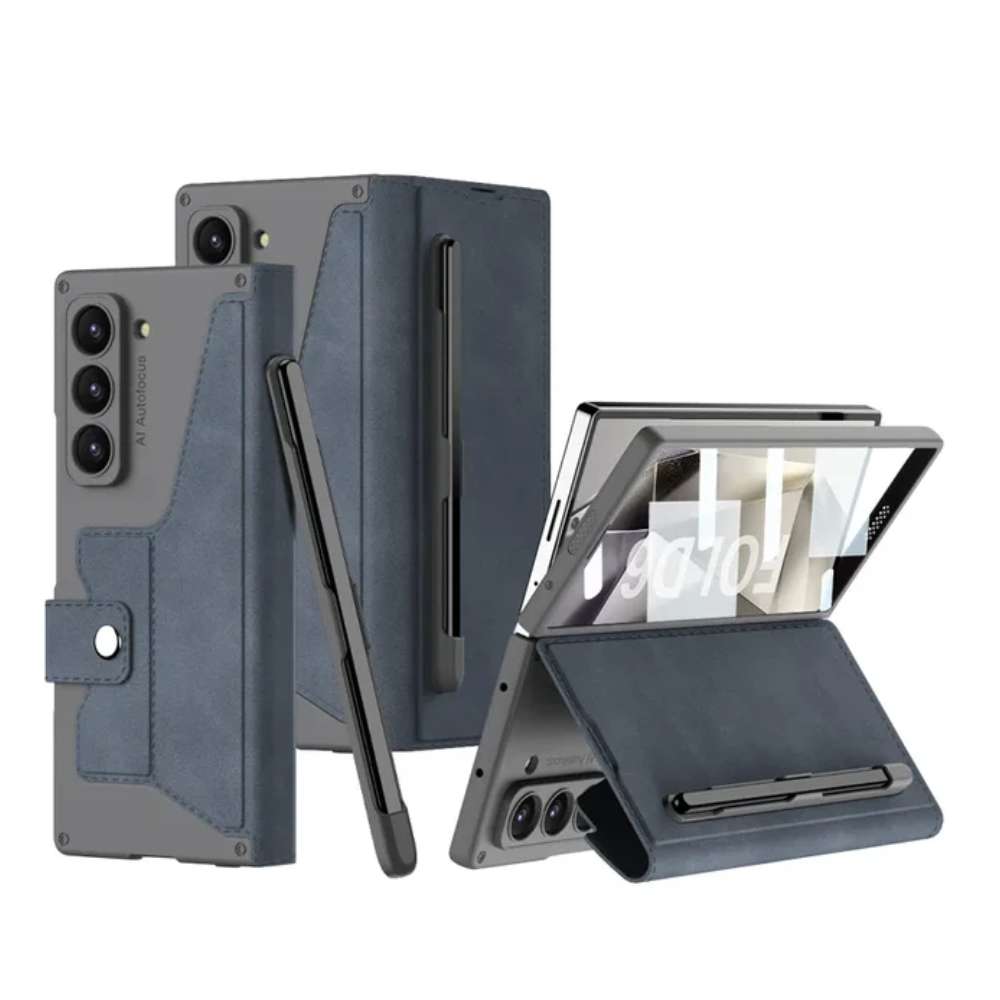 Armor Z Fold 7, 6, 5, 4 Wallet, Pen slot, Leather Case