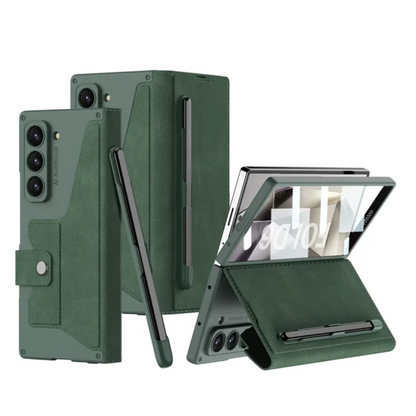 Armor Z Fold 7, 6, 5, 4 Wallet, Pen slot, Leather Case