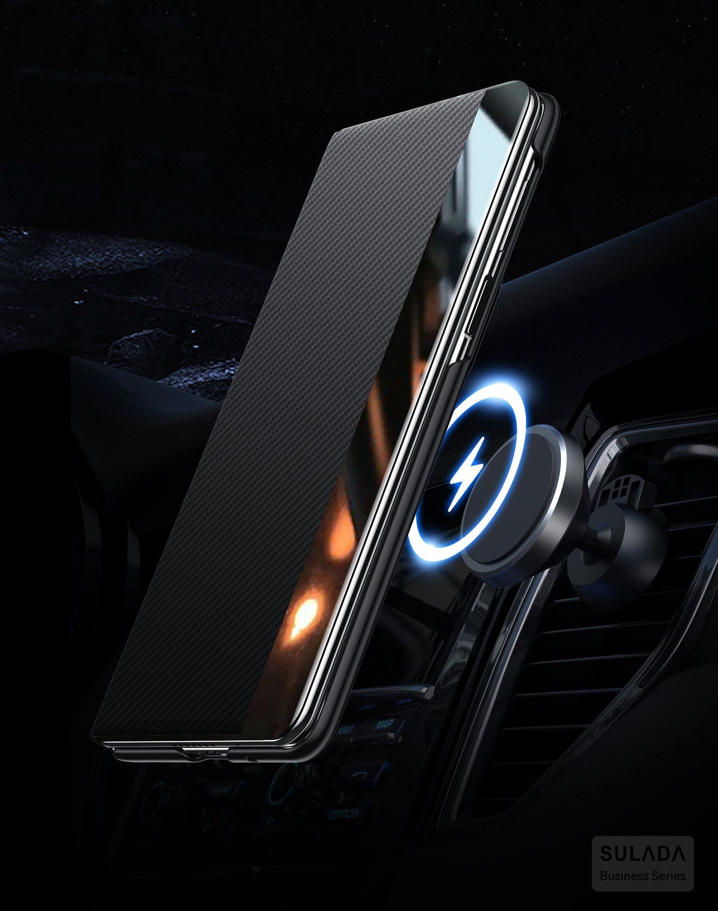 MagCarbon Wallet  Z Fold 7, 6,5,4 - Carbon Fiber with MagSafe  Case