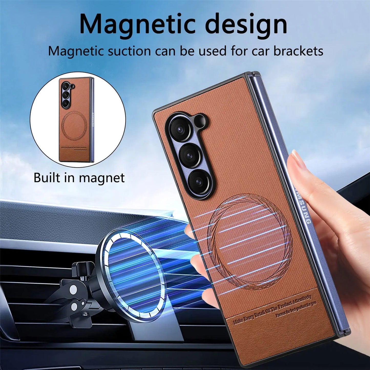 MagSplice Fold 7,6,5,4 Ultra-Slim Leather Magnetic Case