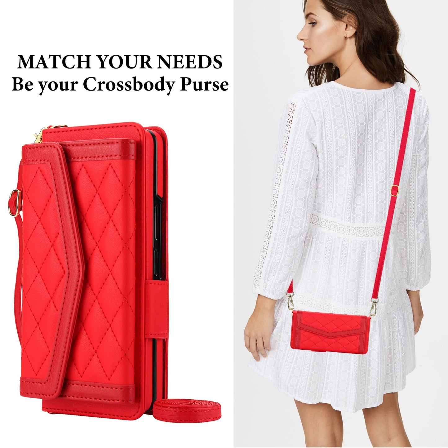 Luxury Card Slot Phone Holder Leather Case for Samsung Galaxy Z Fold Series