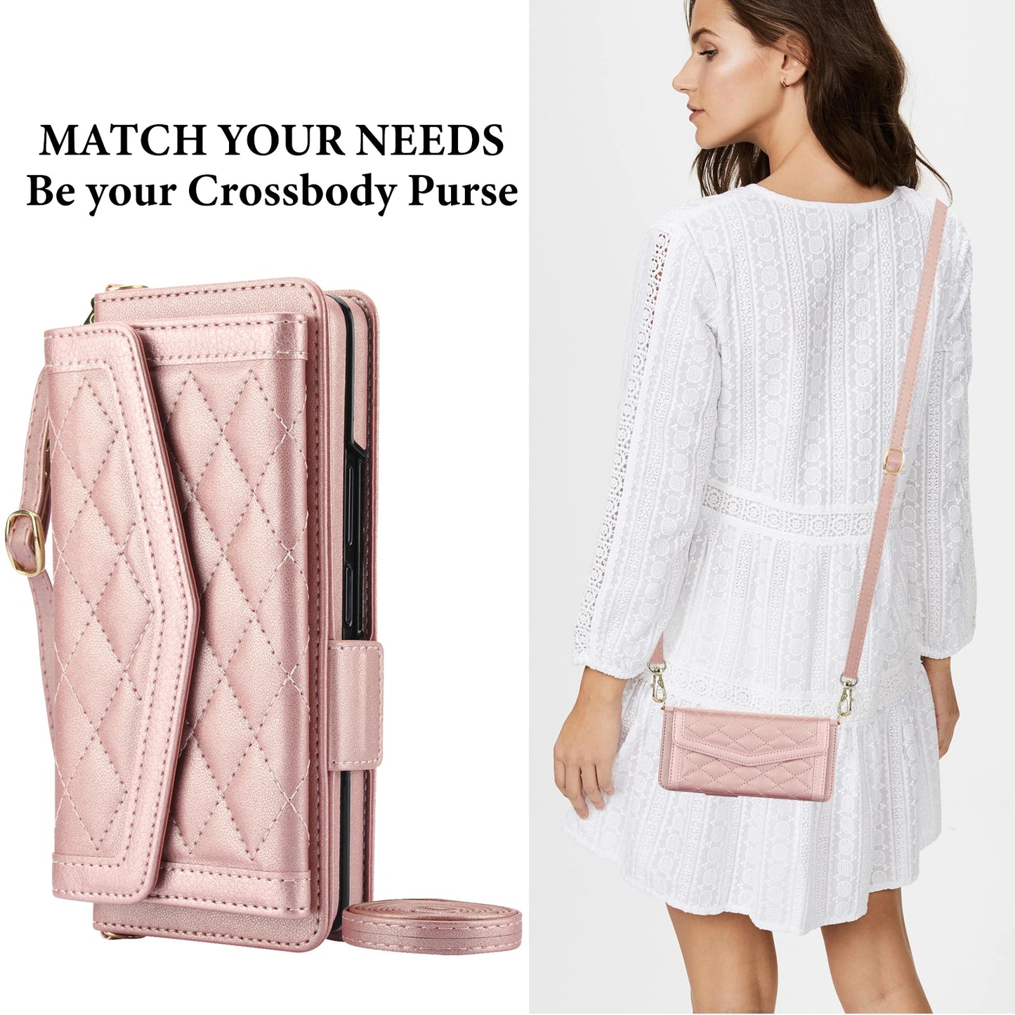 Luxury Card Slot Phone Holder Leather Case for Samsung Galaxy Z Fold Series