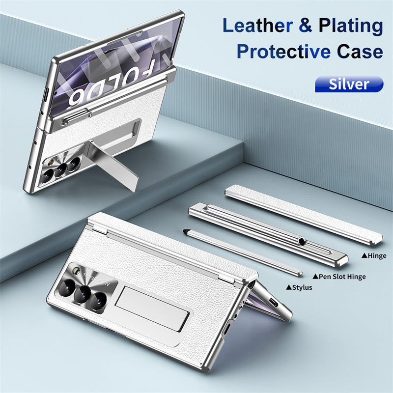 Prestige Z Fold 7, 6, 5, 4 Leather S Pen Bracket Case