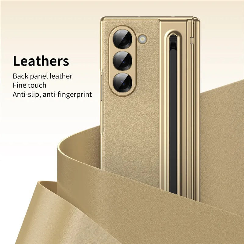 SlimPen Leather – Ultra-Slim Z Fold 7 S Pen Slot & Screen Protection Case