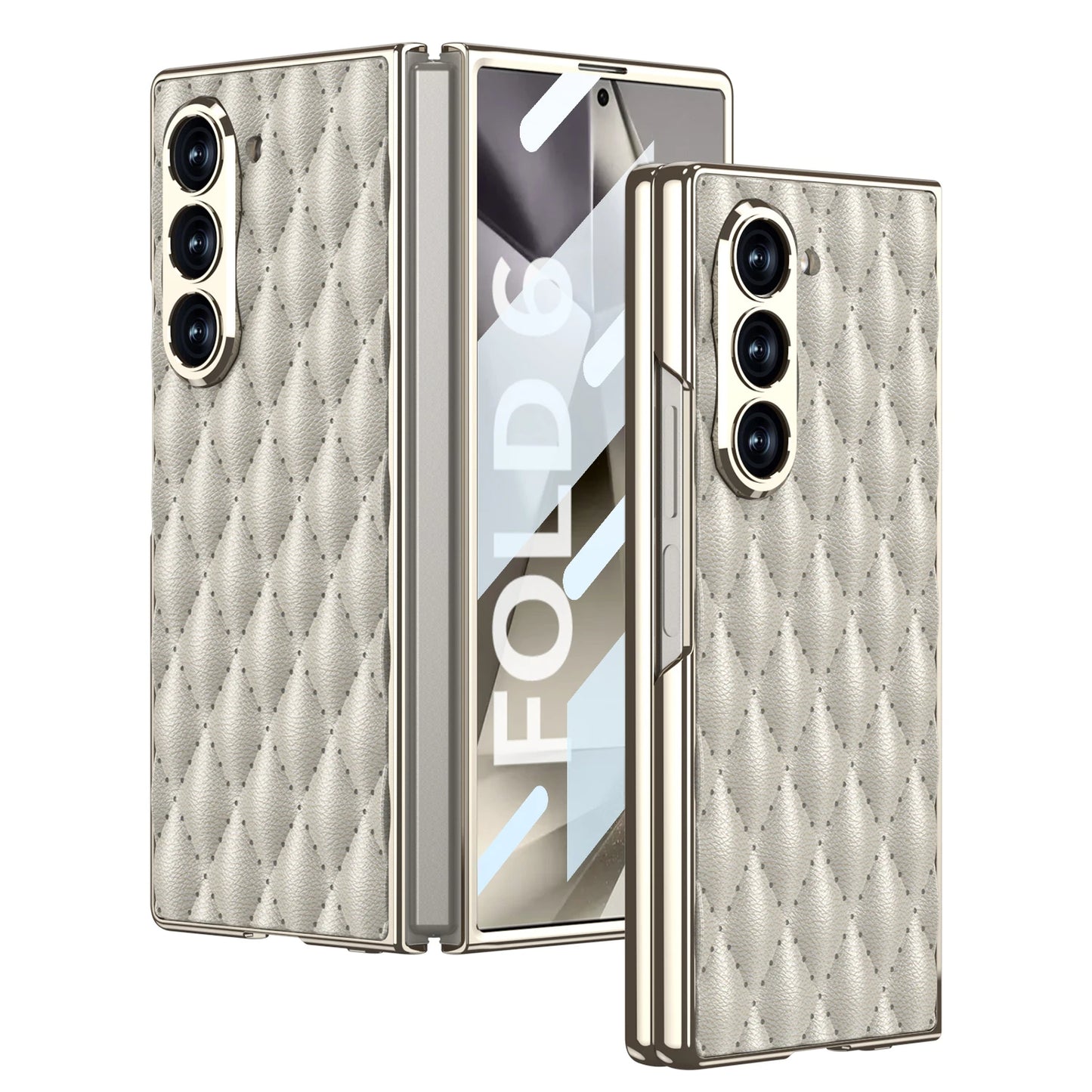 Luxury Plating Diamond Leather Case For Z Fold Series