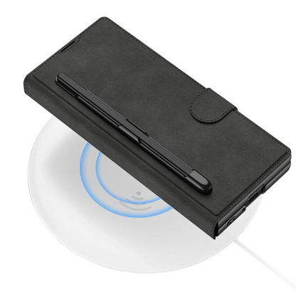 Armor Z Fold 7, 6, 5, 4 Wallet, Pen slot, Leather Case